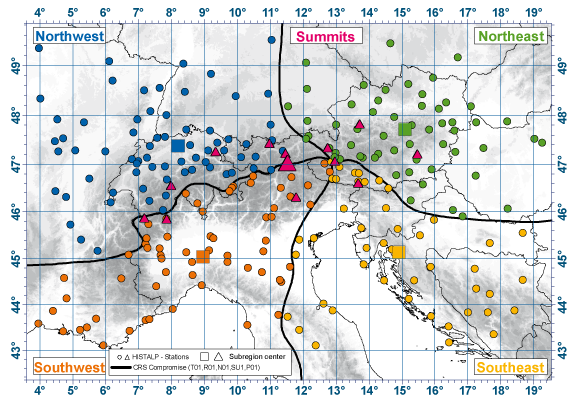 The HISTALP Station map