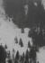 Auslauf der Rinne zur Kälberalm mit frischem Schneebrett