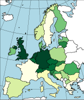 Map of the participating countries of PEP725