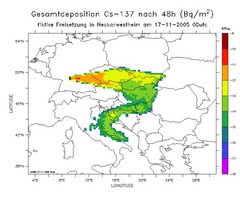 Modelliertes Depositionsfeld / Quelle: &copy; ZAMG