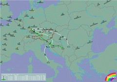Visualsierung von Trajektorienberechnungen nach simuliertem AKW-Unfall