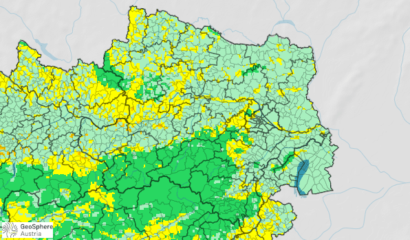 Karte der Waldbrandgefahr