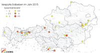 2015: relativ wenige spürbare Erdbeben in Österreich