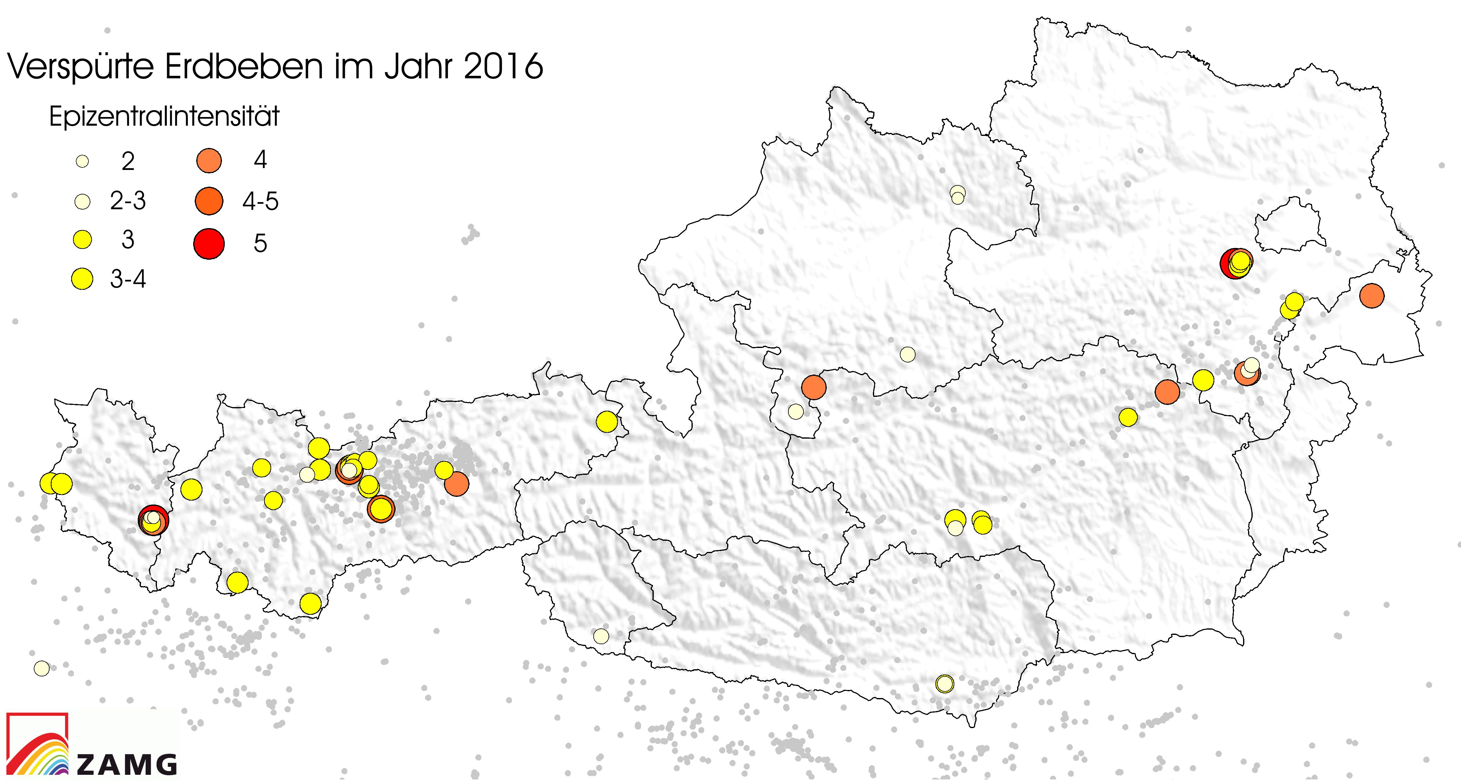2016 brachte überdurchschnittlich viele Erdbeben in Österreich