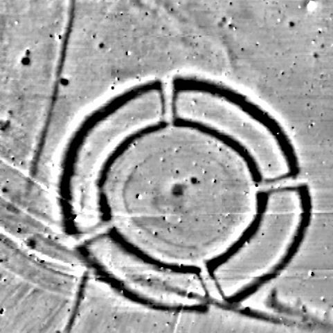 Der steinzeitliche Kreisgraben von Steinabrunn, kartiert mit Hilfe von einem hochempfindlichen Cäsium - Magnetometersystem. © ZAMG Geophysik Archeo Prospections®