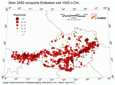 Beben Karte verspürte bis 2017