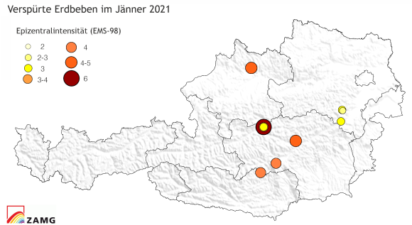 Erdbeben im Jänner 2021