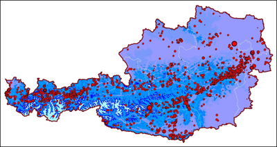 Epizentren von Österreich