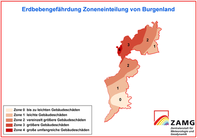 Erdbebenzonen Burgenland — ZAMG