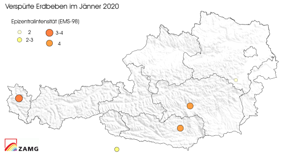 Erdbeben im Jänner 2020