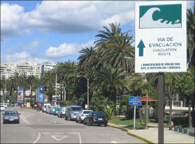 Tsunami – Fluchtweg in Vina de Mar in Chile. © ZAMG 