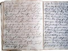 Gemein=Buch des guett Guettenbrun genandt. De Anno 1730. Stadtarchiv Baden, MS GG/1. Innenansicht.