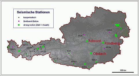 In Admont, Kindberg und Obdach befinden sich Strong-Motion Stationen des Österreichischen Erdbebendienstes.