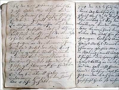 Quellenbeispiel: Gemein=Buch des guett Guettenbrun genandt. De Anno 1730. Stadtarchiv Baden, MS GG/1. Innenansicht. © ZAMG Geophysik Hammerl