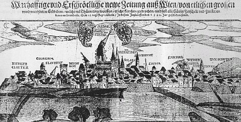 Zeitgenössische Flugschrift über die Auswirkung des Erdbebens vom 15. September 1590 in Wien (Augsburg 1590) 