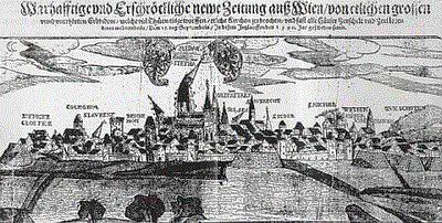 Zeitgenössische Flugschrift über die Auswirkung des Erdbebens vom 15. September 1590 in Wien (Augsburg 1590) 