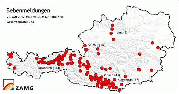 Erdbeben im Mai 2012