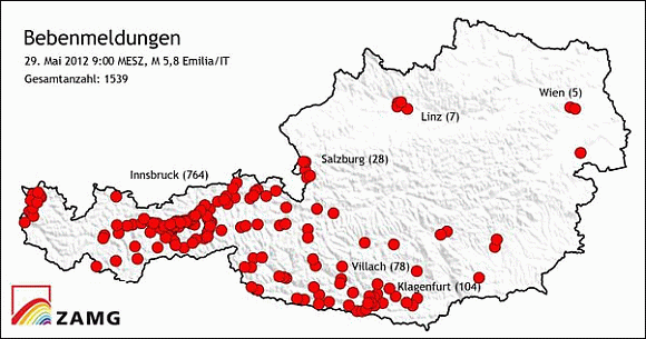 Erdbeben im Mai 2012