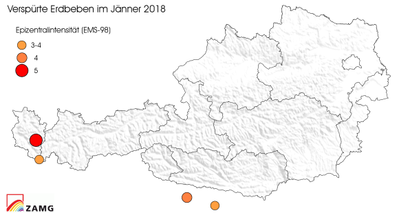 Erdbeben im Jänner 2018