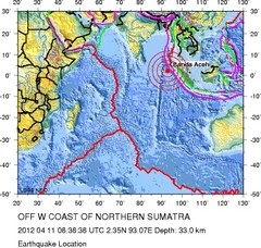 Erdbeben vor Sumatra in Indonesien