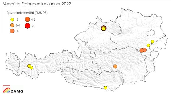 Erdbeben im Jänner 2022
