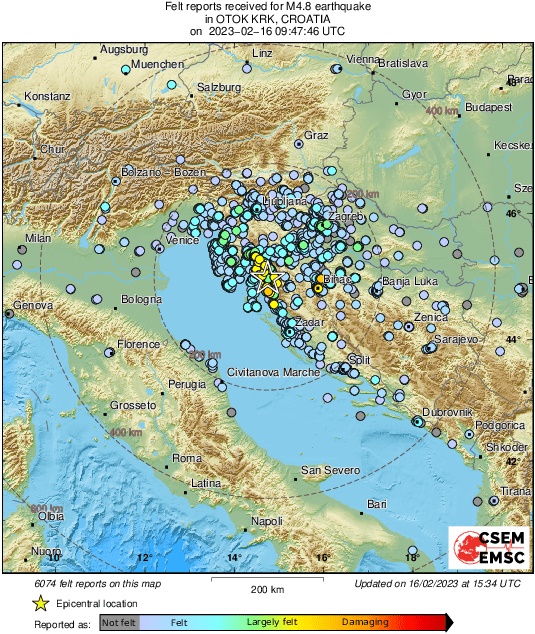 Kräftiges Erdbeben auf Krk in Kroatien