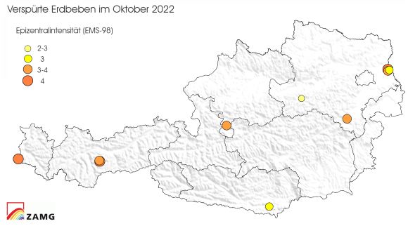 Erdbeben im Oktober 2022 