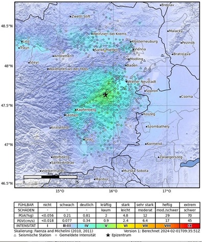 Kräftiges Erdbeben am Semmering in Niederösterreich 