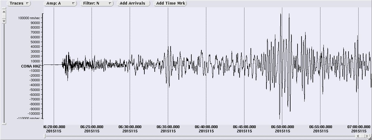 Nepal Seismogramm