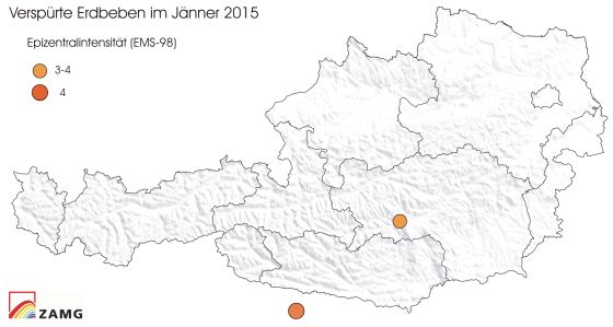 Erdbeben im Jänner 2015