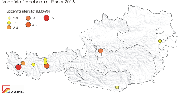 Erdbeben im Jänner 2016