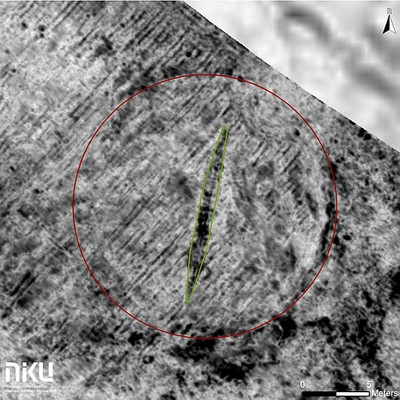 Georadar-Bild Schiffsgrab in Norwegen