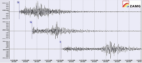 Seebenstein 2013-10-20 Seismogramm