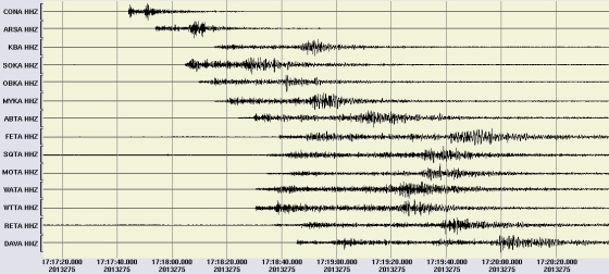 Seismogramm Ebreichsdorf 20131002