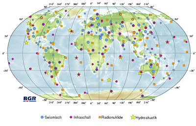  Standorte aller 321 Messstationen des IMS