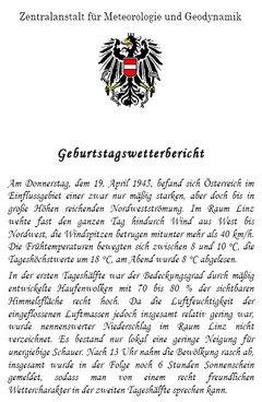 Geburtstagswetter