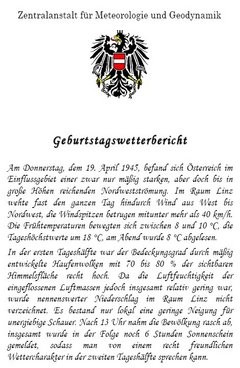 Geburtstagswetter