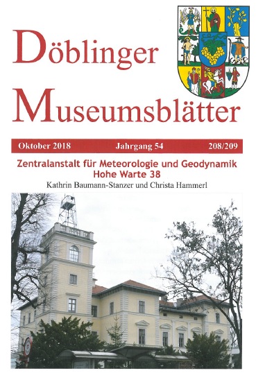 Leitartikel in den Döblinger Museumsblättern 