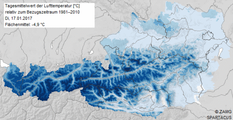 Flächendeckende Klimadaten für Österreich online