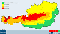 Erneut rote Schneewarnung