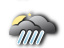 Murau: stark bewölkt, starker Regenschauer