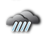 Andau: bedeckt, starker Regen