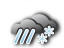 bedeckt, starker Schneeregen bedeckt, starker Schneeregen